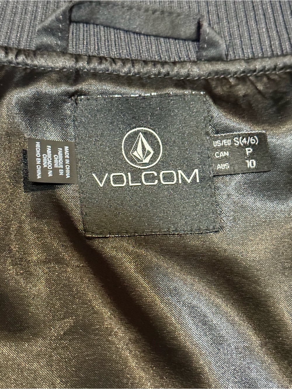 Volcom Black Satin Bomber Jacket Snake Embroidered True To This NWOT Small - Picture 14 of 16